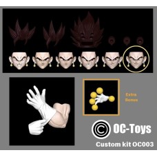 IN Stock OCToys custom kit Vegetto SSJ brown hair face accessories